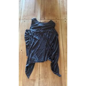 Wishlist Womens Charcoal‎ Gray Cold Shoulder Open Drape Back Tank Top Large